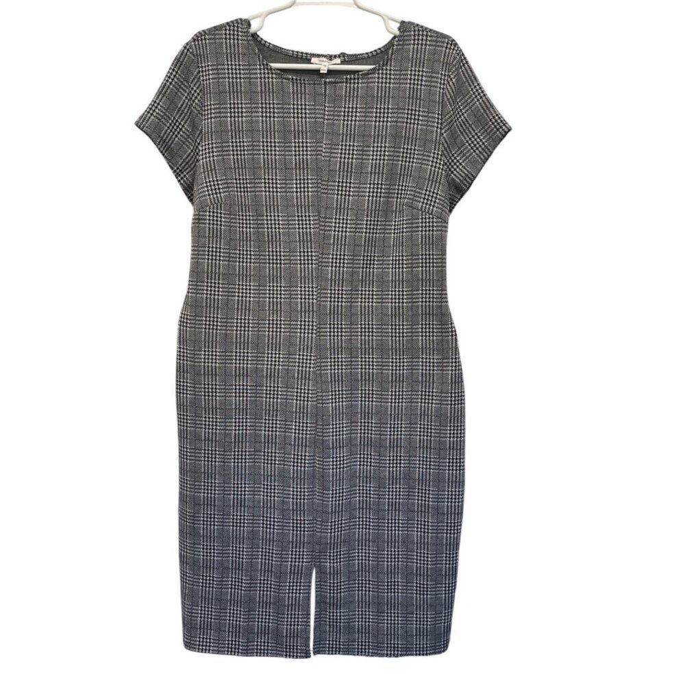 Maurices Womens Plaid Short-Sleeve Midi Dress W/Tie Back XXL Black/White‎